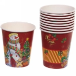 Стакан бумажный 0,2л в наборе 10 шт «Снеговик у ёлки»