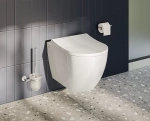 Унитаз подвесной Vitra Mia Round 9856B003-7200 безободковый, с инсталляцией, с крышкой микролифт, кнопка хром матовый