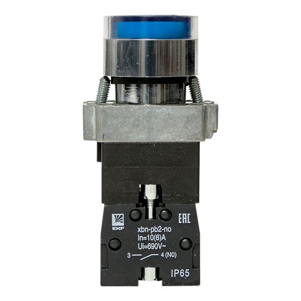 Кнопка BA61 с подсветкой 230В синяя NO IP65 EKF PROxima