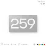 Номер на дверь 259, табличка на дверь для офиса, квартиры, кабинета, аудитории, склада, серая 120х70 мм, Айдентика Технолоджи