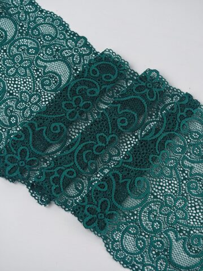 Эластичное кружево изумруд ширина 20 см