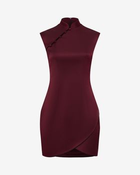 Платье-ципао из сатина