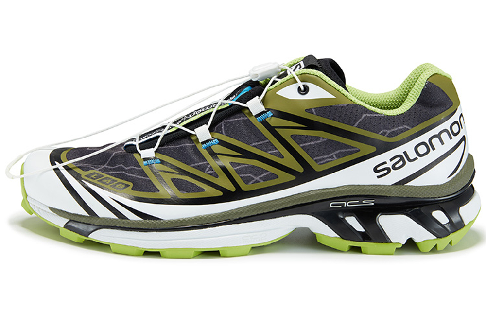 SALOMON x KOLON SPORT Cushioning Slip Resistant Abrasion Resistant Low top Outdoor Shoes Unisex Green White Black