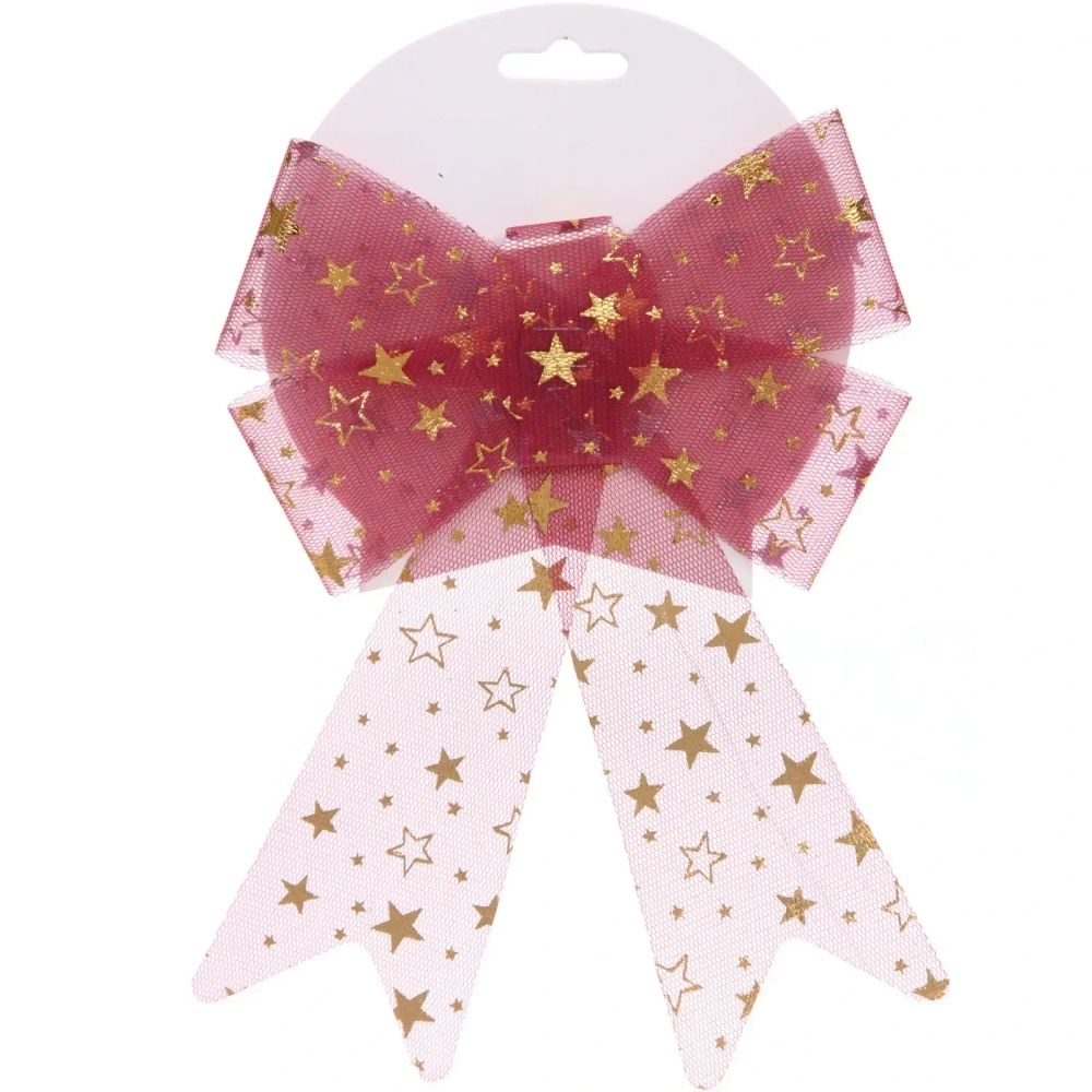 Бант на ёлку «Звёздный день» 17*23 см, Красный