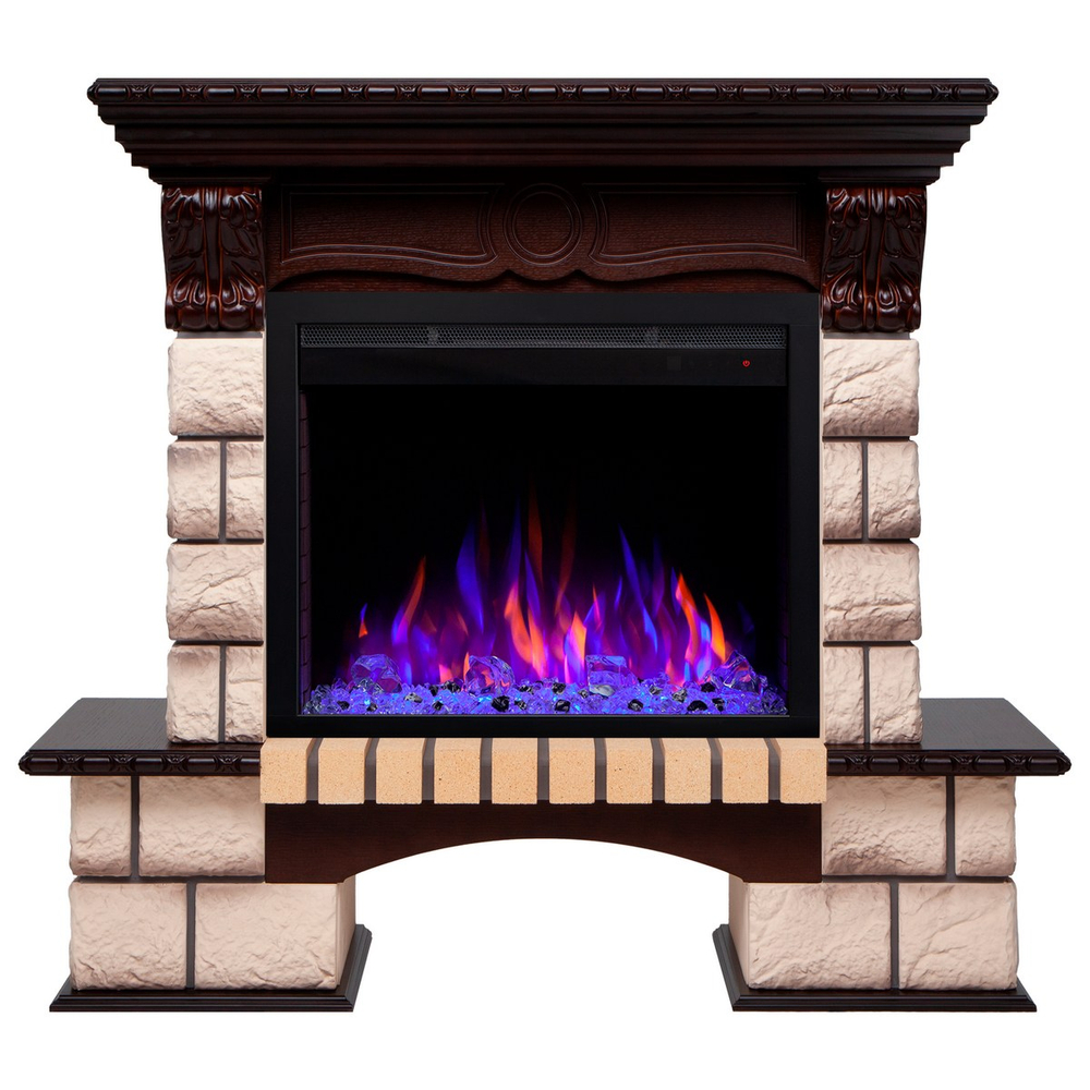 Электрокамин RealFlame Bolero 25,5 NT орех с очагом Saphir 25,5