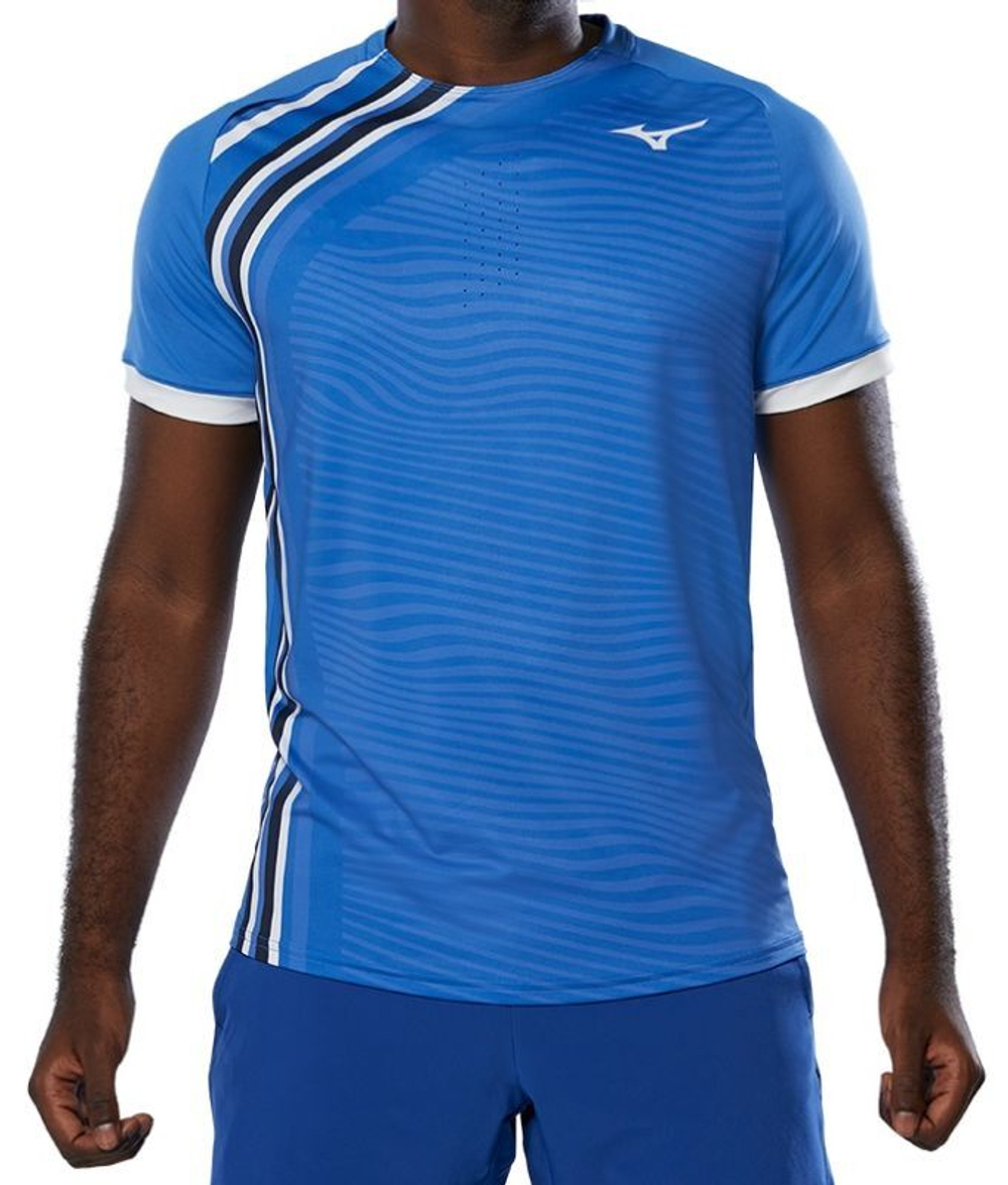 Мужская теннисная футболка Mizuno Shadow Graphic Tee - nebulas blue