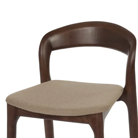 Полубарный стул Esse 65 см, темно-коричневый, бежево-серая водоотталкивающая обивка