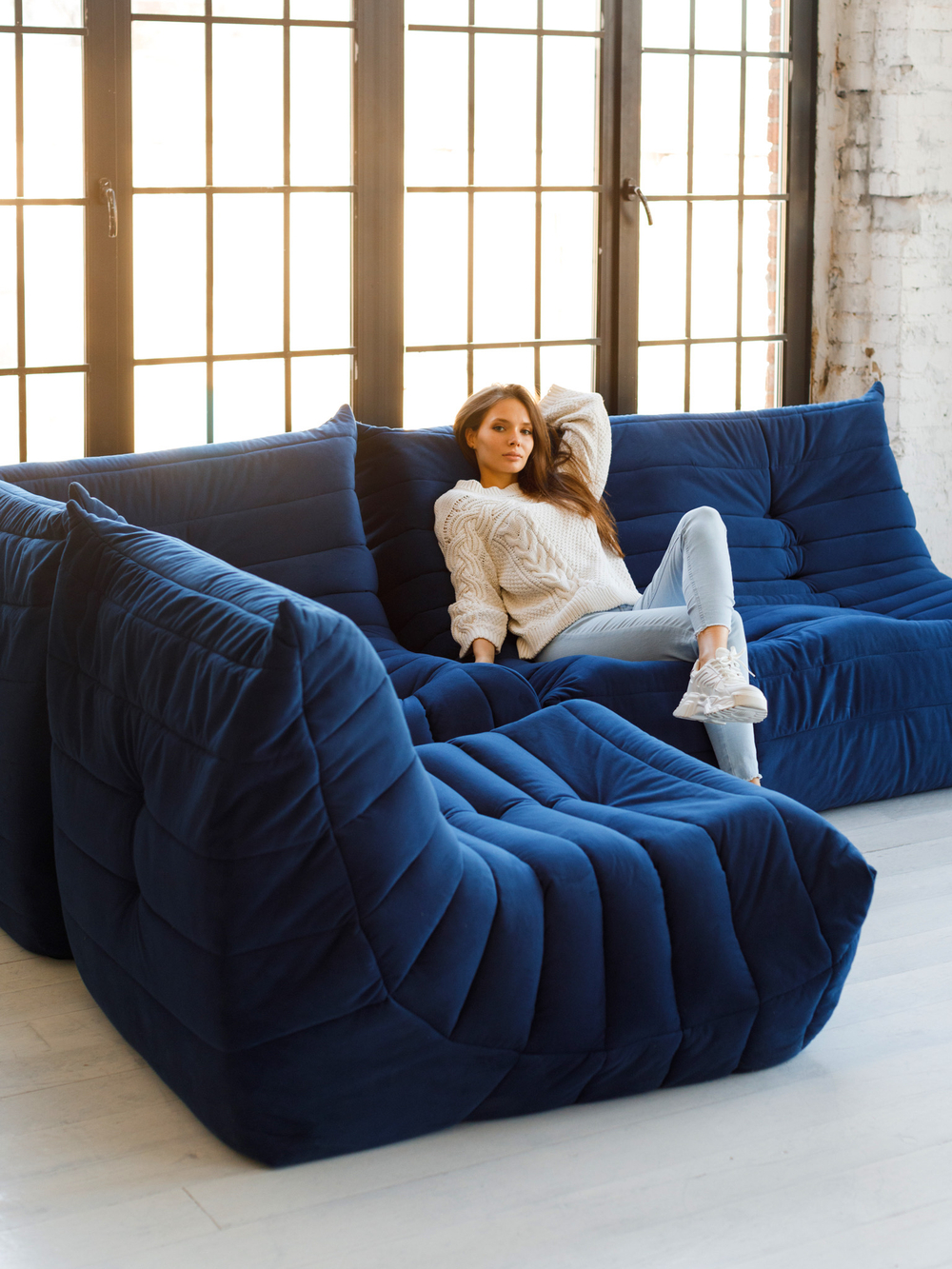 Диван Маршмеллоу Желтый 1 секция