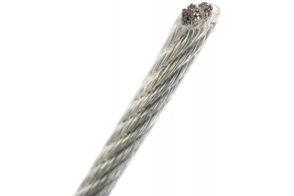 ТРОС СТРОЙБАТ СТАЛЬНОЙ В ОБОЛОЧКЕ PVC 3/4ММ 10М