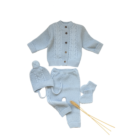 Детский теплый вязанный костюм 4в1