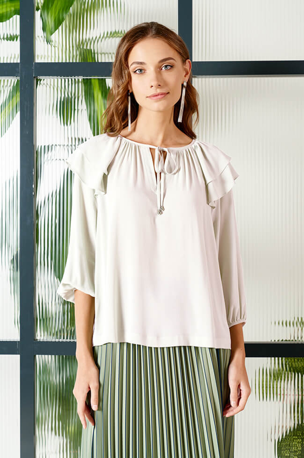 22648 Блузка женская (молочный)