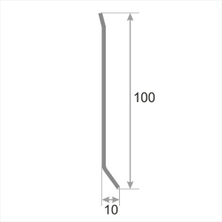 Плинтус из нержавеющей стали 100H глянцевый