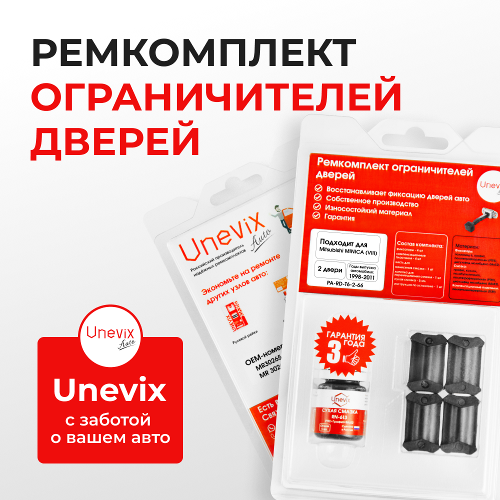 Ремкомплект ограничителей дверей Mitsubishi MINICA (VIII) H42...47 (2 двери, тип 6) 1998-2011