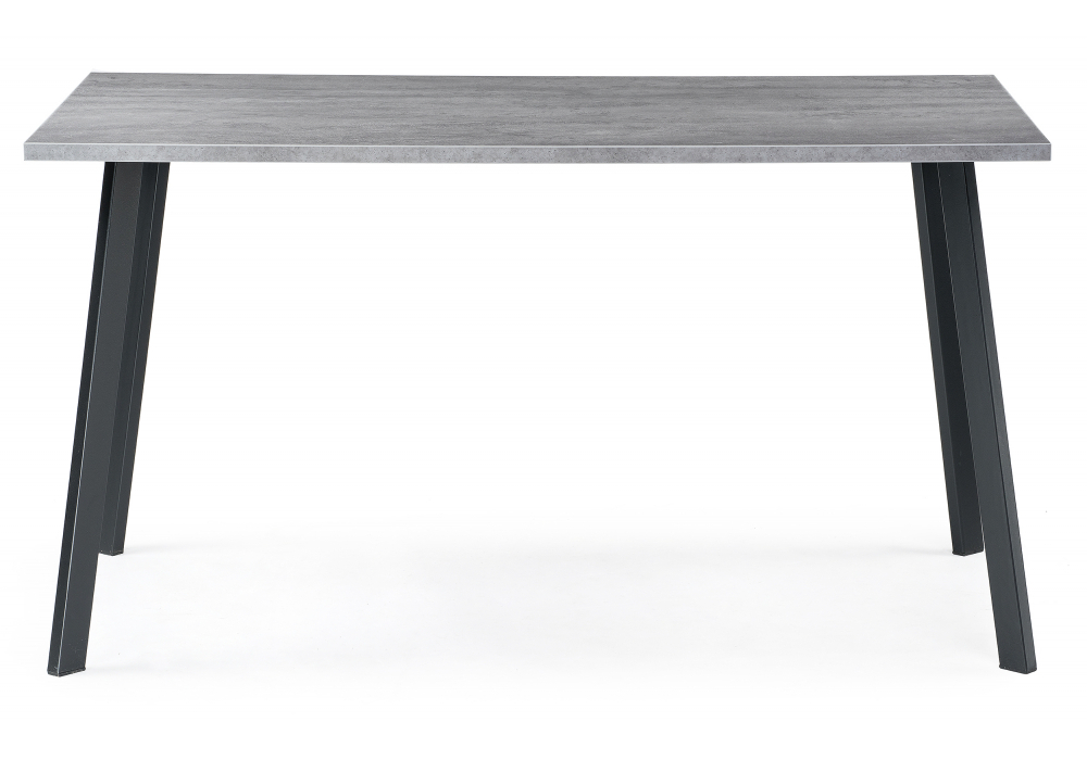 Стол деревянный Woodville Тринити Лофт 140х80 бетон светлый, черный матовый, ножки черные