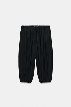 ZARA СВОБОДНЫЕ ШОРТЫ ОБЪЕМНОГО КРОЯ, ЧЕРНЫЙ