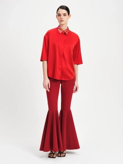 Рубашка шелковая красная OLA OLA