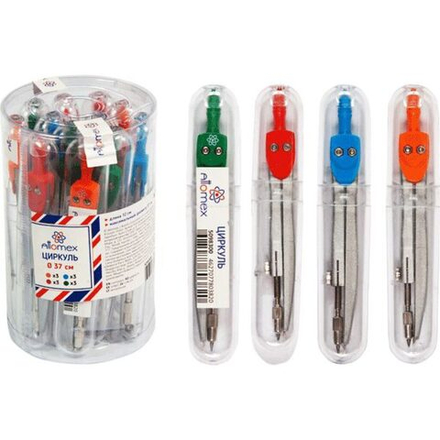 Циркуль металл. Attomex, в пласт.футляре, ассорти