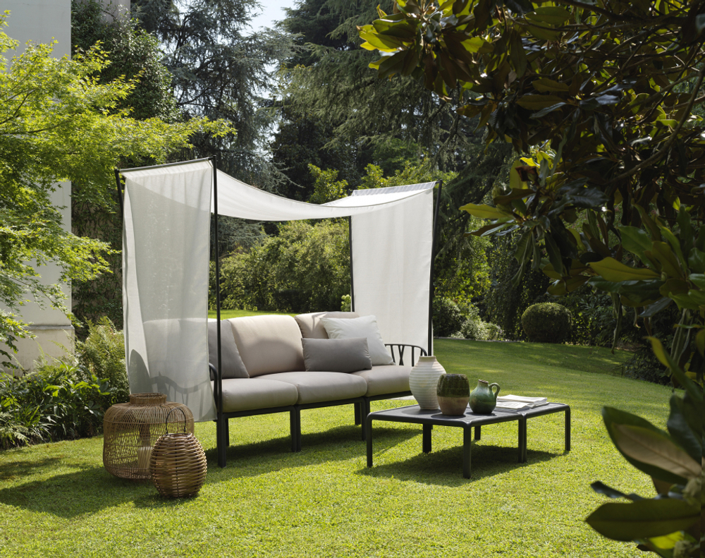 Модуль центральный пластиковый с подушками Nardi Komodo Elemento Centrale, антрацит, холст