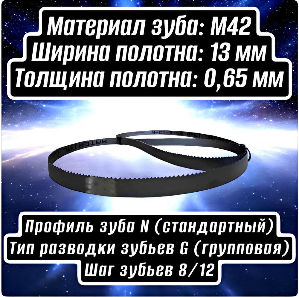 Биметаллическое полотно,Лента пильная 1140х13 мм , шаг 10/14" М42 комплект 2 шт