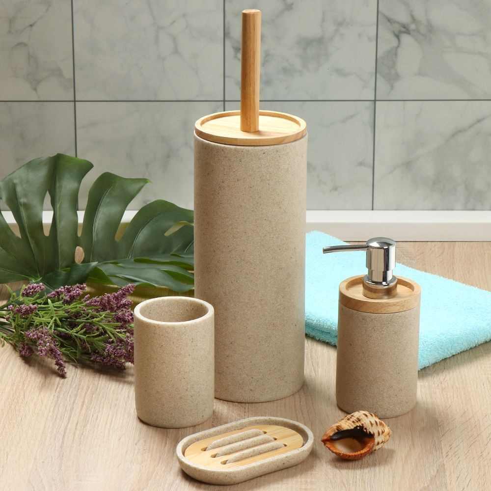 Мыльница настольная, Бамбук, полистоун, 12.3x8.2x2.3 см, беж, RE0821AA-SD