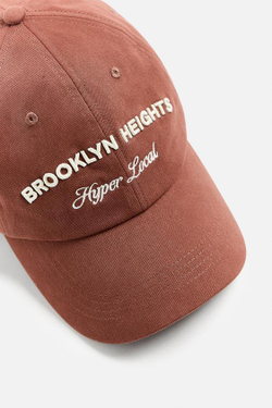 ZARA КЕПКА SOFT С ВЫШИВКОЙ, ТЕРРАКОТОВЫЙ