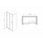 Душевая дверь Abber Schwarzer Diamant 130 AG30130B5 профиль Черный стекло прозрачное