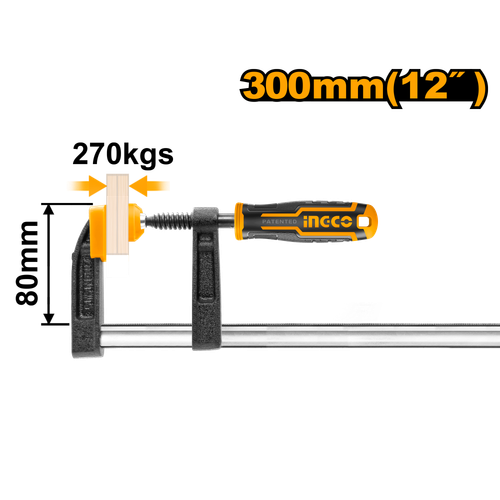 Струбцина F-образная 80Х300 мм  INGCO HFC020802 INDUSTRIAL