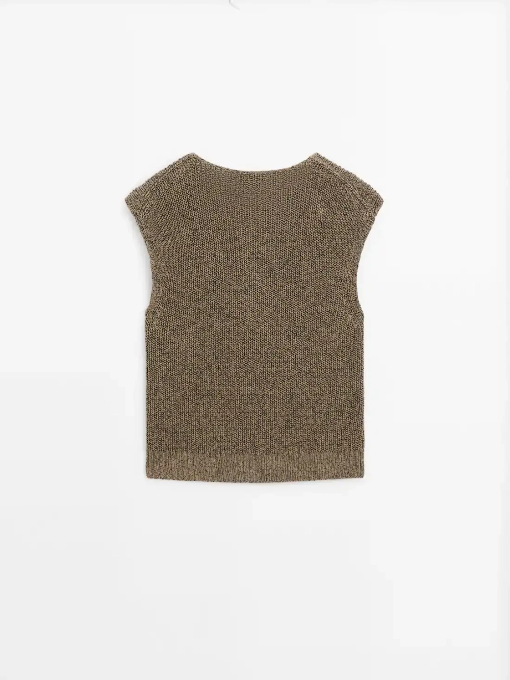 Massimo Dutti Жилет платочной вязки из 100% хлопка, серый