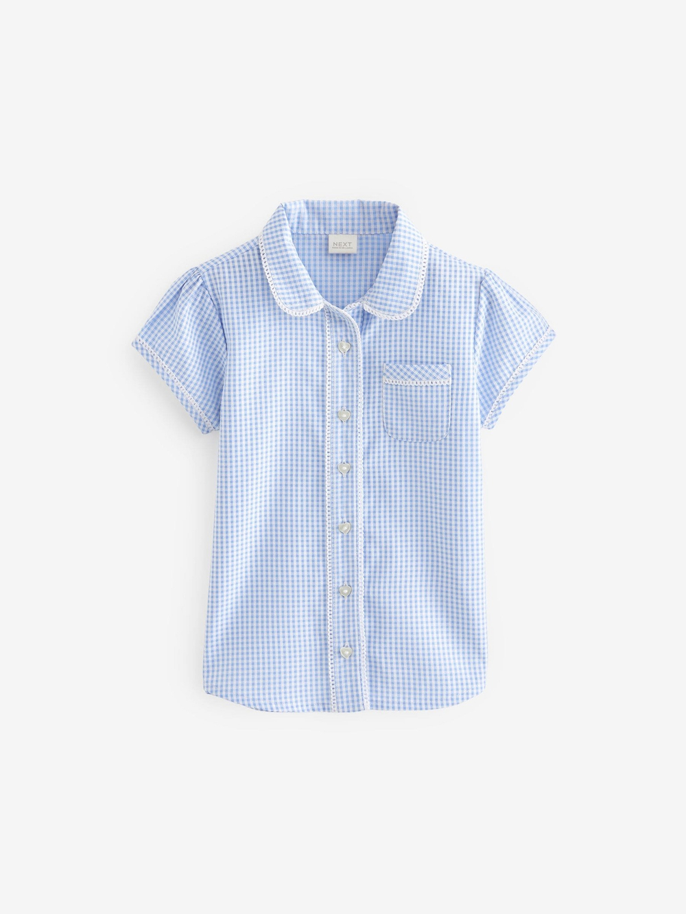 Рубашка с коротким руковом для девочки Next Q77-085, Голубой