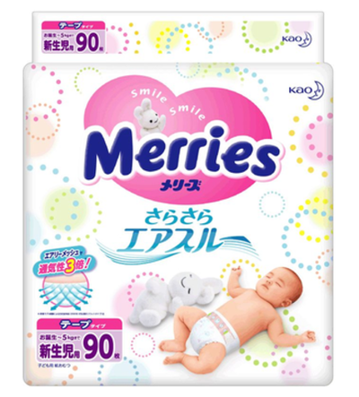 MERRIES Подгузники для новорожденных  до 5 кг. (90 шт.)/4, шт