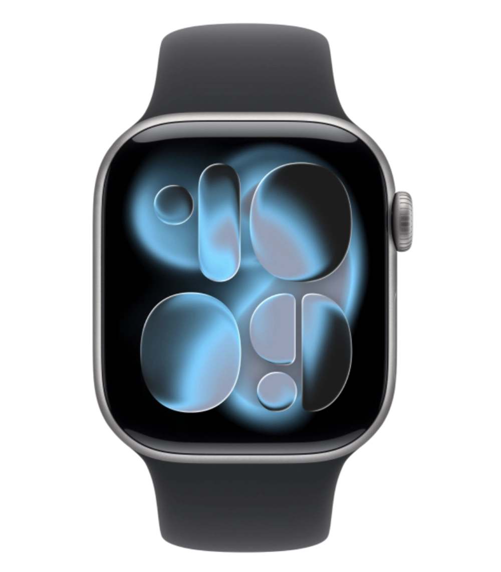 Apple Watch Series 11 GPS 46mm Space Gray Aluminum Case with Sport Band Black (Спортивный ремешок черного цвета) (M/L, 160–210 mm) MEV44