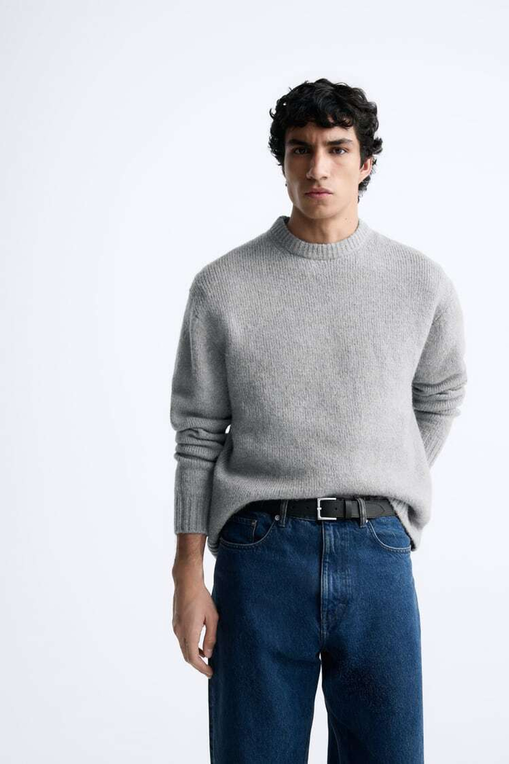 ZARA КОЖАНЫЙ РЕМЕНЬ С ДЕКОРАТИВНОЙ СТРОЧКОЙ, ЧЕРНЫЙ