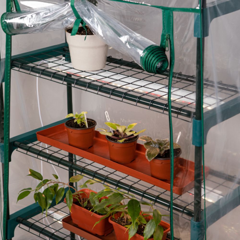 Теплица ЭРА FITO-House-4 со светильниками в комплекте 4 яруса 1250х690х300 мм