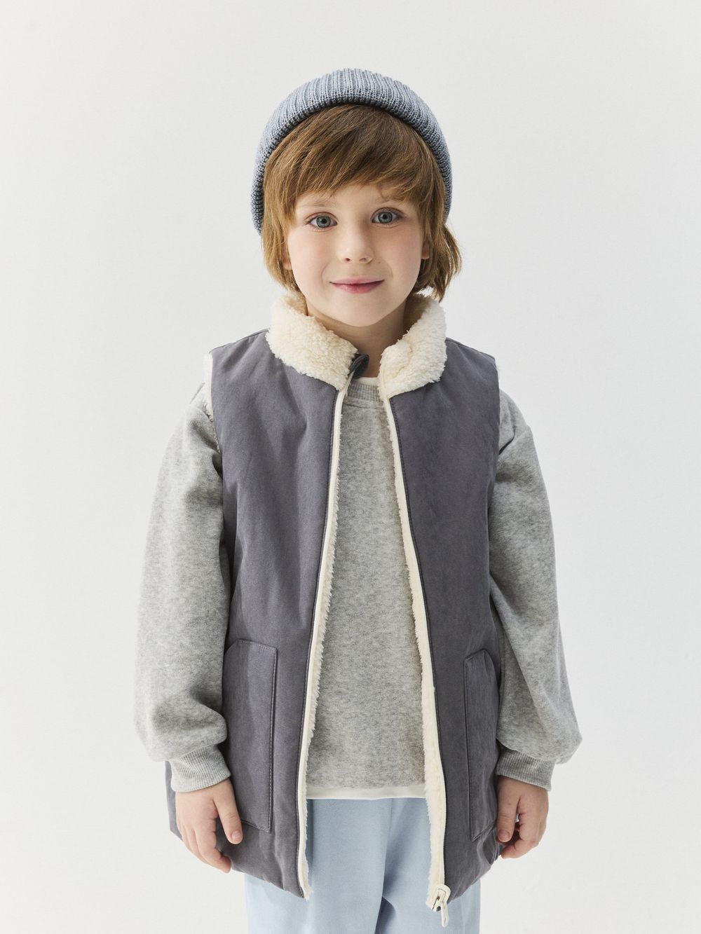 Свитшот велюровый "Серый меланж"