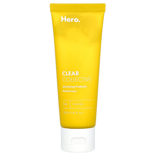 Hero Cosmetics, Clear Collective, очищающий увлажняющий крем с пребиотиками, 70 мл (2,36 жидк. унции)