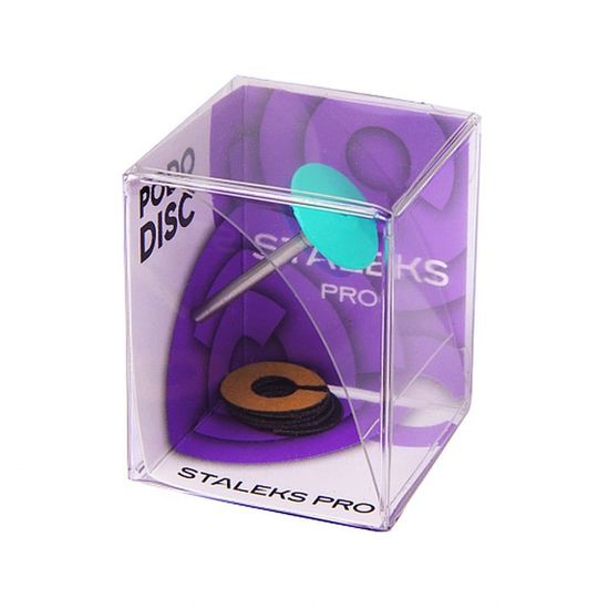 Диск педикюрный пластиковый скошенный PODODISC STALEKS PRO L в комплекте с сменным файлом-кольцом 180 грит 5 шт. (25 мм)