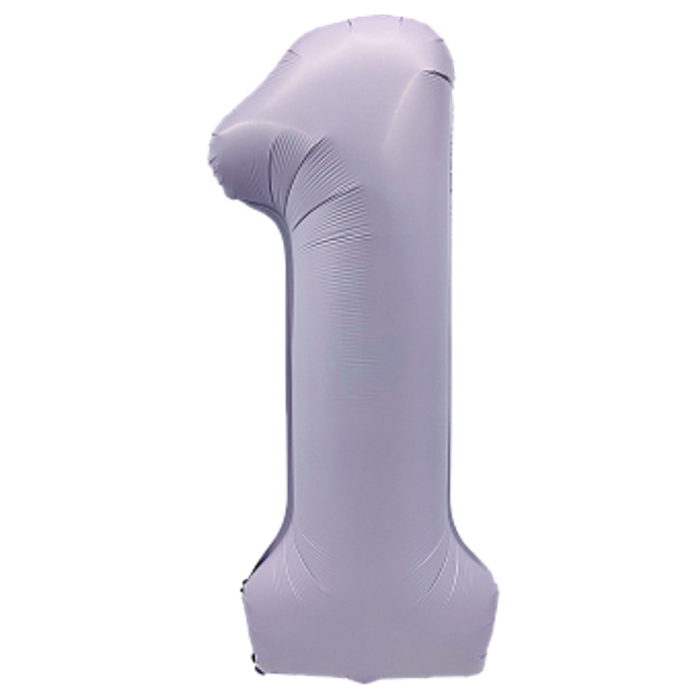 К Цифра 1 Сиреневый Сатин 40''/102 см.