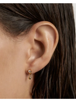 Одиночная серьга Tide серебро 925 пробы покрытое золотом