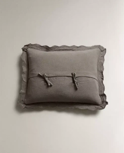 ZARA HOME НАВОЛОЧКА ДЛЯ ДЕКОРАТИВНОЙ ПОДУШКИ ДЛЯ ДЕТЕЙ С ВЫШИВКОЙ, СЕРЫЙ
