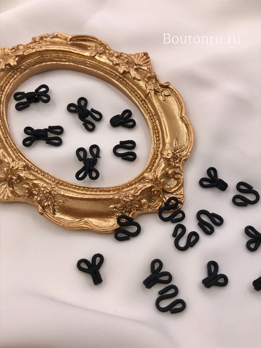 Шубная застежка крючок-петля черная