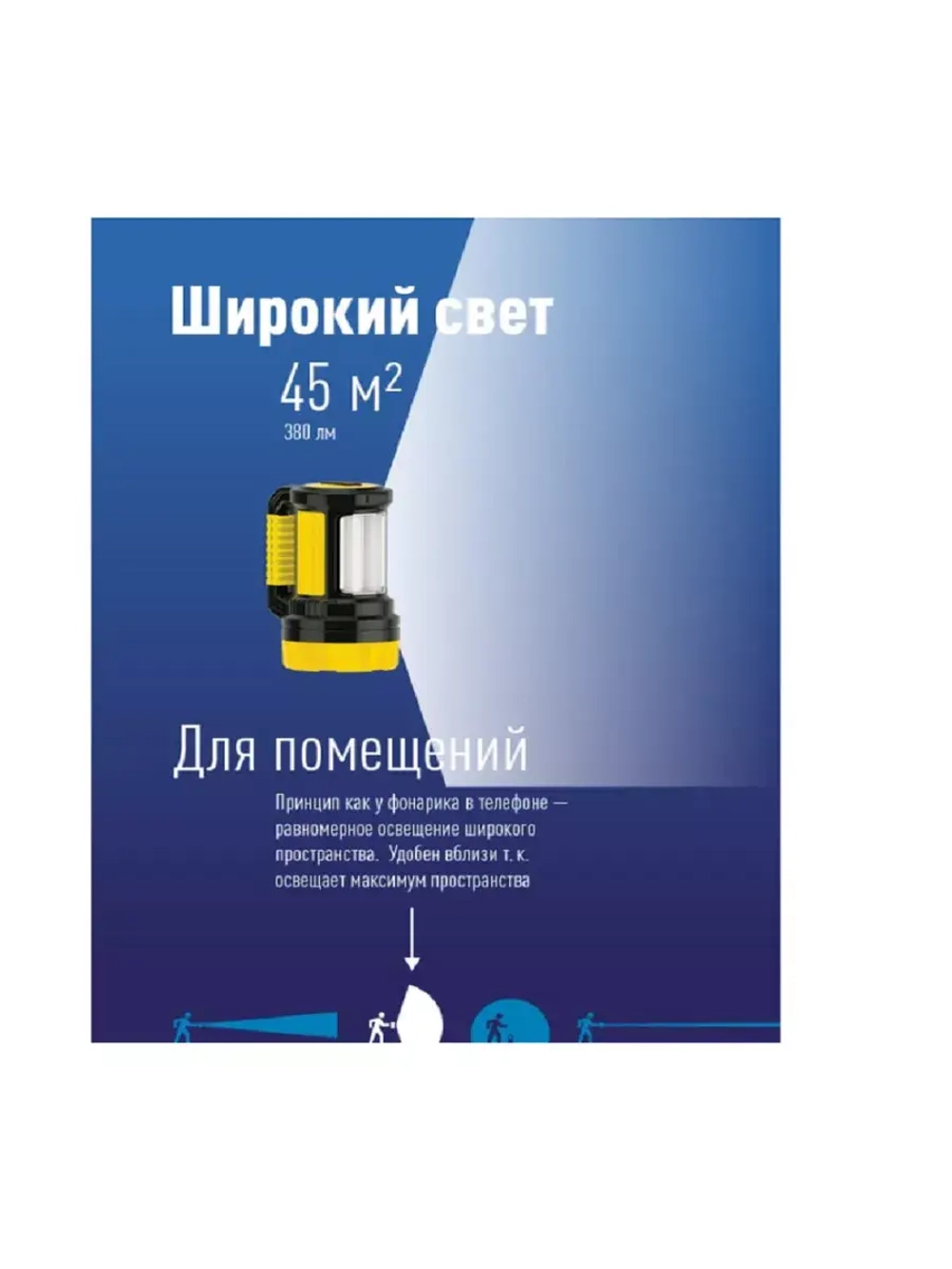 Фонарь аккумуляторный прожектор 5W бок.пан. 10Вт, 3 реж раб