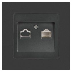 Розетка Intro Accent 6-303-07 информационная RJ45, IP20, СУ, графит | Intro