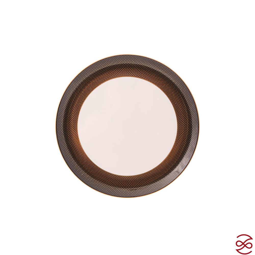 Блюдо круглое Falkenporzellan Deluxe Shape - Rio Black Gold 31 см