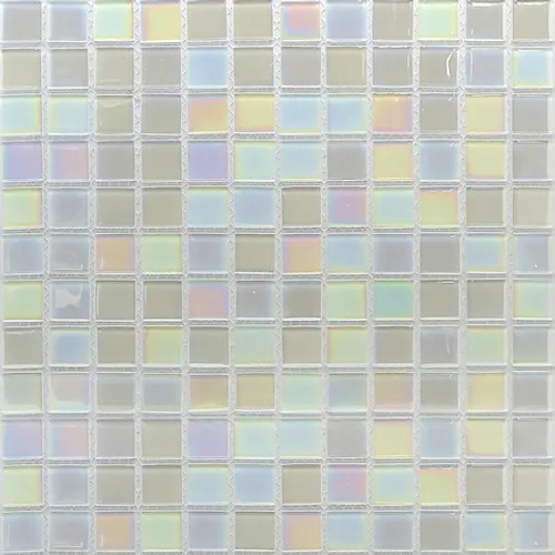 A-055L Стеклянная мозаика Natural Color palette белая с перламутром