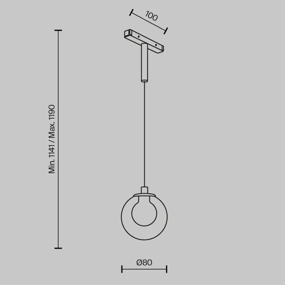 Трековый подвесной светильник Пузырь / Bubble Basity 3000K/6000K 4Вт 360° Technical tr181pl-1-4wtw-b