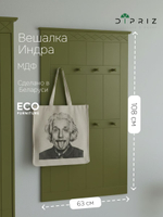 Вешалка настенная, 63х108, Индра, для одежды, в прихожую, МДФ, оливковый, Dipriz