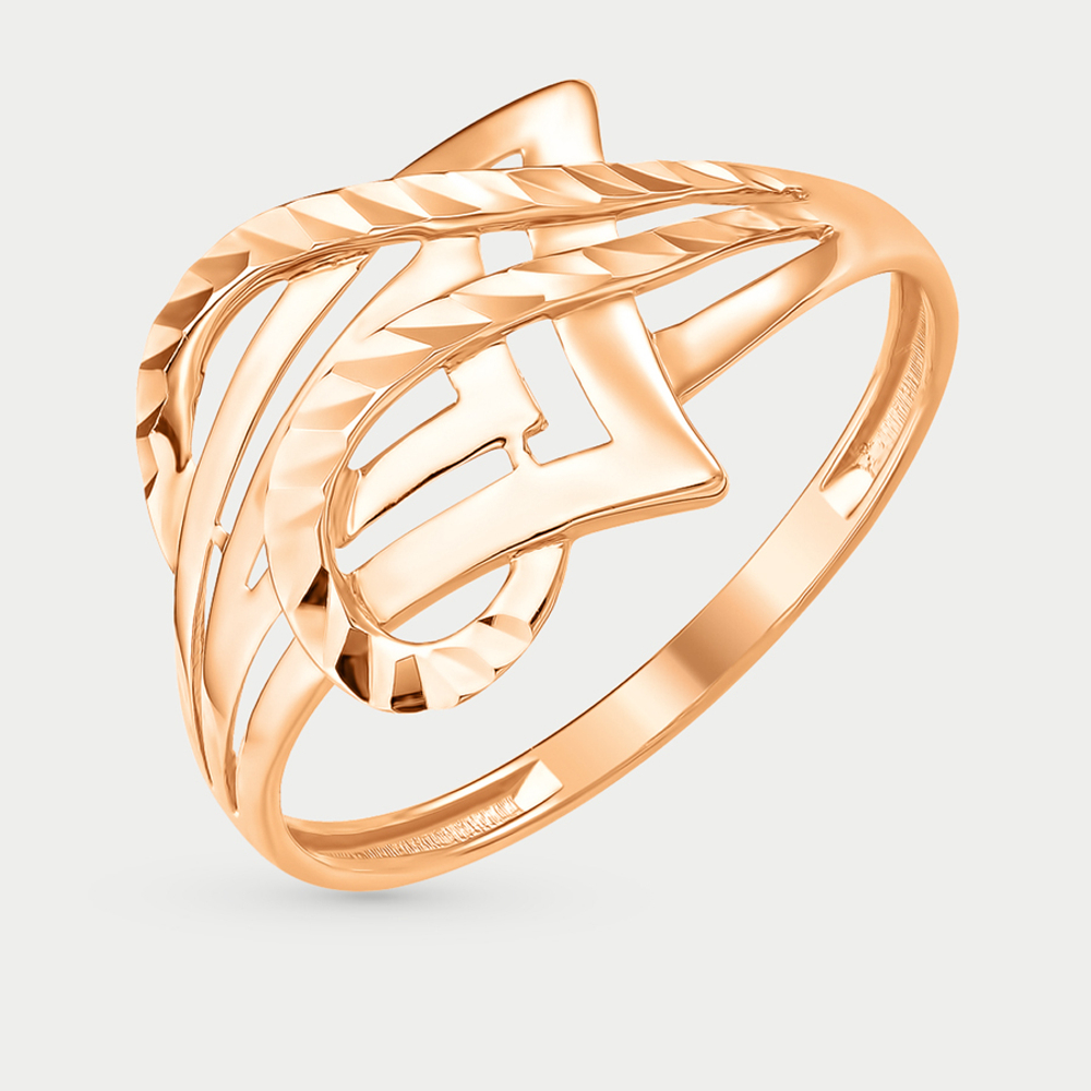 Кольцо женское из розового золота 585 пробы без вставок (арт. К11017429)
