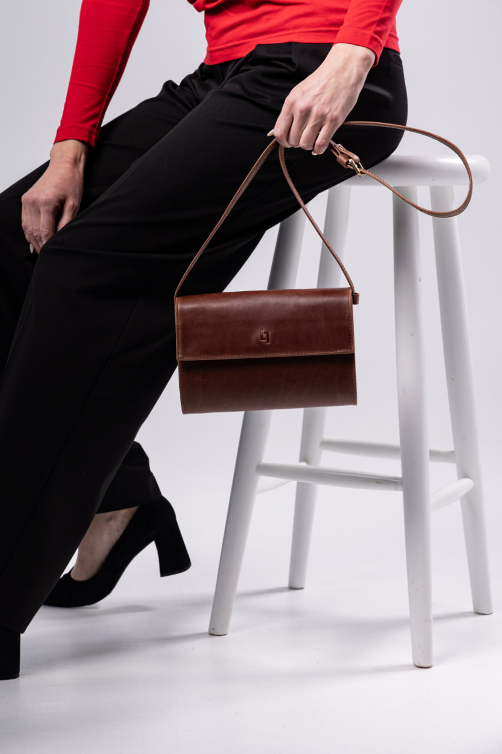 Louis Lefevre Сумка женская натуральная кожа через плечо маленькая охра