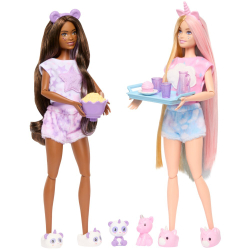 Barbie Cutie Reveal - подарочный набор для пижамной вечеринки с 2 куклами и аксессуарами HRY15 / артикул   HRY15  / GTIN 194735188574