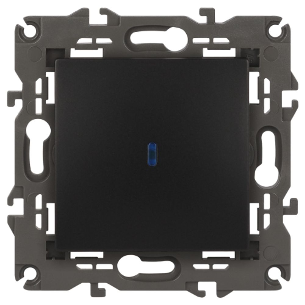 Выключатель ЭРА Elegance 14-1102-05 с подсветкой 10АХ-250В IP20 антрацит